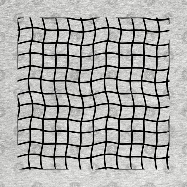 Minimal Abstract Squiggle Grid - Black by JuneNostalgia